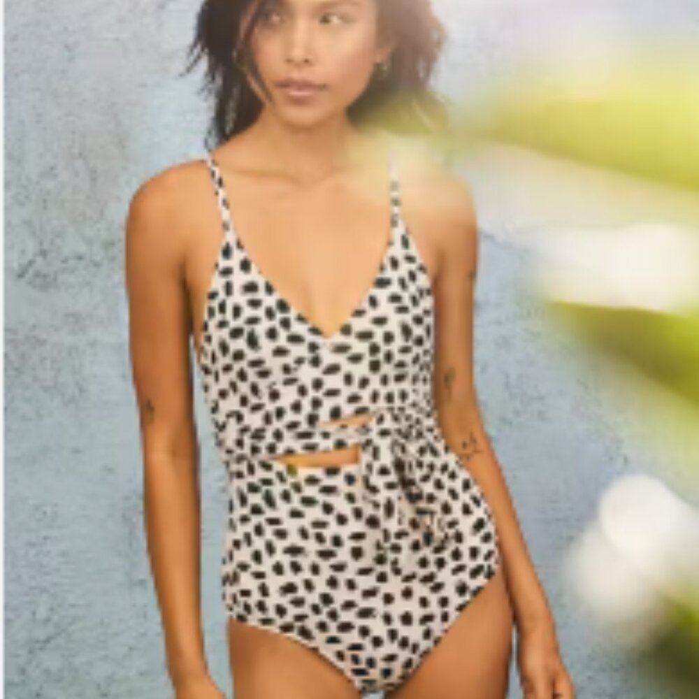 Aerie Pique One Peice Wrap Tie Bathing Suit